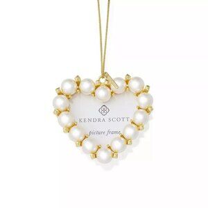 Kendra Scott Heart Picture Frame Ornament - Gold/Pearl